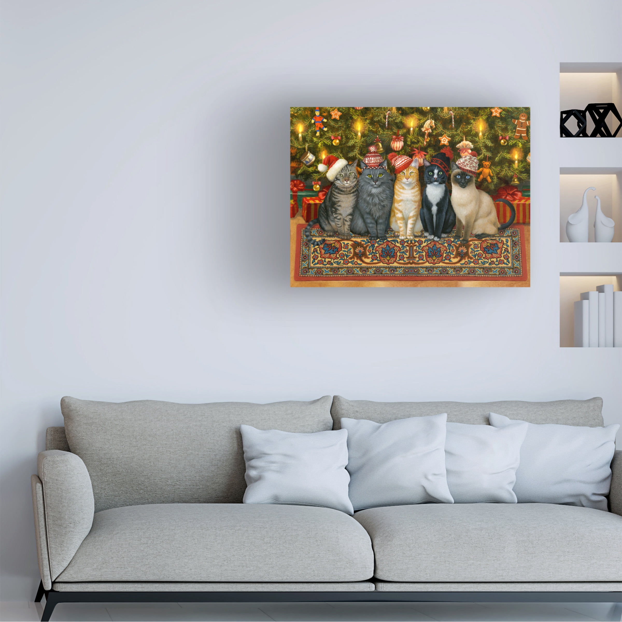 Ruth Sanderson 'Cats In Christmas Hats' Canvas Art