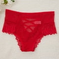 thumbnail image 2 of WULMLEO Women Panties Lace Sexy Naughty Panty Seamless Criss-Cross Lingerie High Rise Thongs Sexy Plus Size Underwear Red S, 2 of 3