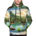 thumbnail image 2 of Bingfone Lake Forest Dinosaur Men's Drawstring Hoodie Long Sleeve Pocket Sweatshirts-Large, 2 of 6