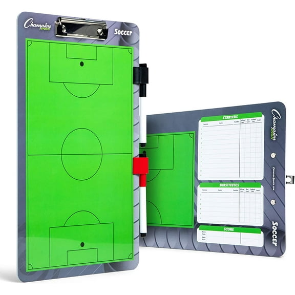 Champion Sports Dry Erase Coaches Marker Clipboard, Coaching for Soccer, Size 10 x 16