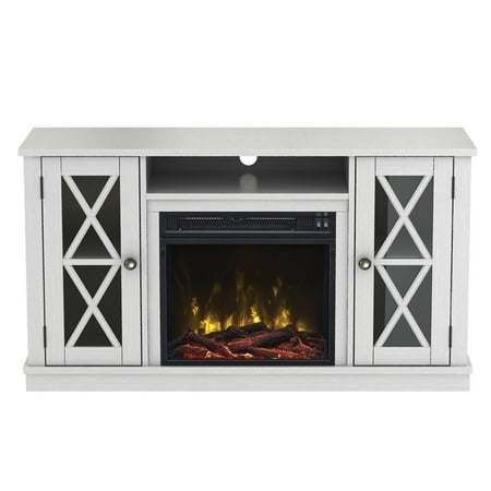 Twin Star Home - TV Stand with electric fireplace for TVs up to 55" - White
