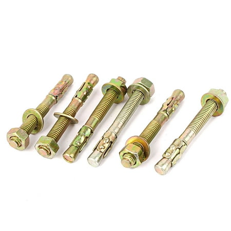Plated Gecko - Yellow Zinc Plated Expansion Bolt Anchors Gecko Car Repair Bolts M8x70mm 6pcs