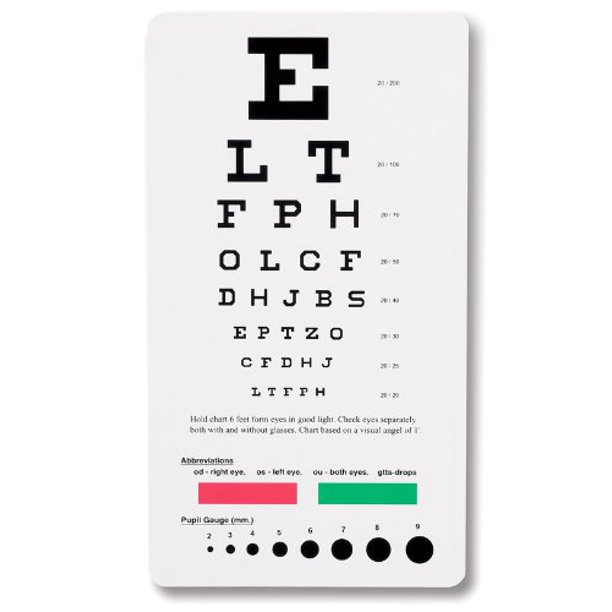 emi snellen pocket eye chart ec psn walmart com
