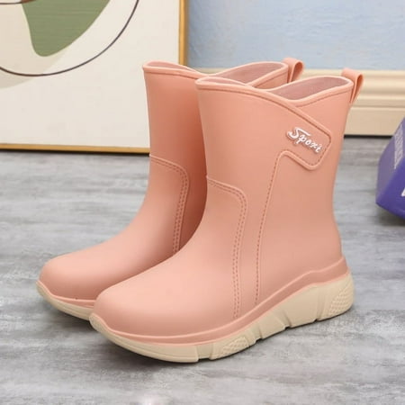 

Fashion Women‘s Rain Boots Mid-Tube Rain Boots PVC Thick-Soled Outer Wear Non-Slip Rubber Shoes Waterproof Outdoor Shoes 36-40