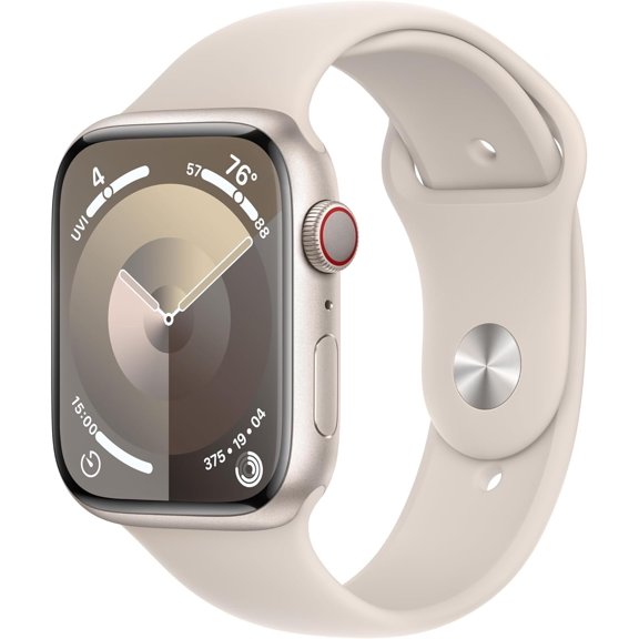 Open Box Apple Watch Series 9 (GPS   Cellular) 45mm Starlight Aluminum Case with Starlight Sport Band