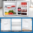 thumbnail image 5 of WAA 1.6 cu.ft Small Upright Mini Fridge with Freezer - Removable Shelves,7-Level Adjustable Thermostat,Low Noise,Suitable for Bedroom/Apartment/Office(White), 5 of 8