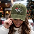 thumbnail image 5 of Baseball Caps For Unisex Vintage Washed Soft Crown Christmas Hat Believe Snowflake Santa Embroidery Sun Shading Headwear, 5 of 6