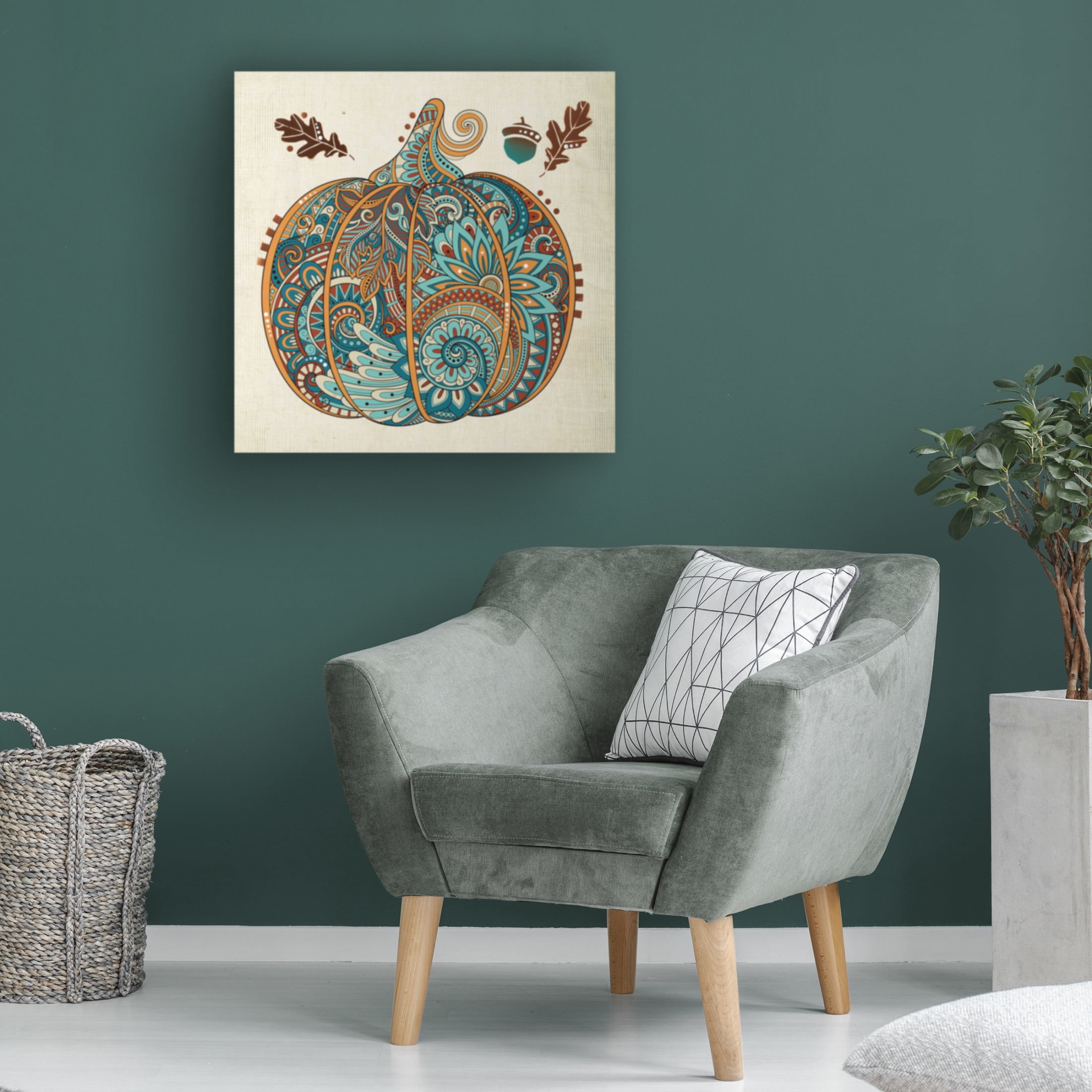 Canvas Wall Art - Dean Russo 'Gourd 1' Wall Art for Living Room, Bedroom, or Office Décor by Trademark Fine Art - 14 x 14 Inches