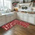 thumbnail image 6 of Merry Christmas Kitchen Rug Xmas Trees Winter Snowflake Let It Snow Kitchen Mats Set of 2 for Christmas Home Decor Low-Profile Kitchen Rug Set, 17x 30 and 17x 47 (Red), 6 of 6