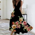thumbnail image 4 of WTXUE Maxi Dresses, Sun Dress Sleeveless Vestidos Casuales Para Mujer V-Neck, For 2024 Spring Summer Elegant Wrap Trendy Flowy Dress Floral Maxi Women's Plus, Black Size S, 4 of 6