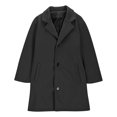 thumbnail image 3 of Ticikt Girls Button Down Wool Blend Coat Single- Classic Jacket Spring Fall Outwear Dress Coats with Pockets,Color:Black,Size:5-6 Years, 3 of 6