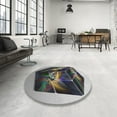 thumbnail image 3 of Ahgly Company Indoor Round Patterned Black Novelty Area Rugs, 5' Round, 3 of 6