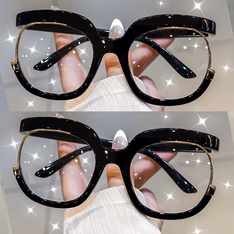 Black, variant on 2 Pack Y2K Vintage Reading Glasses, Oversized Fashion Readers for Women Men, Retro Eyeglasses for Book Reading, Computer & Phone Use, Multiple Strength Options