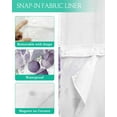 thumbnail image 3 of No Hook Shower Curtain with Snap in Liner, Purple Eucalyptus Leaves Watercolor Plants Hotel Shower Curtains for Bathroom, Washable Shower Curtain Liner Set with Mesh Top Window, 72”x78”, 3 of 6