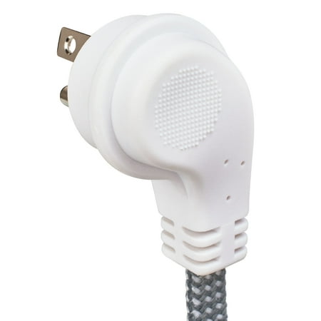 onn. Extension Cord Surge Protector with 1 AC Outlet and 2 USB Ports, 6ft Power Cord -white