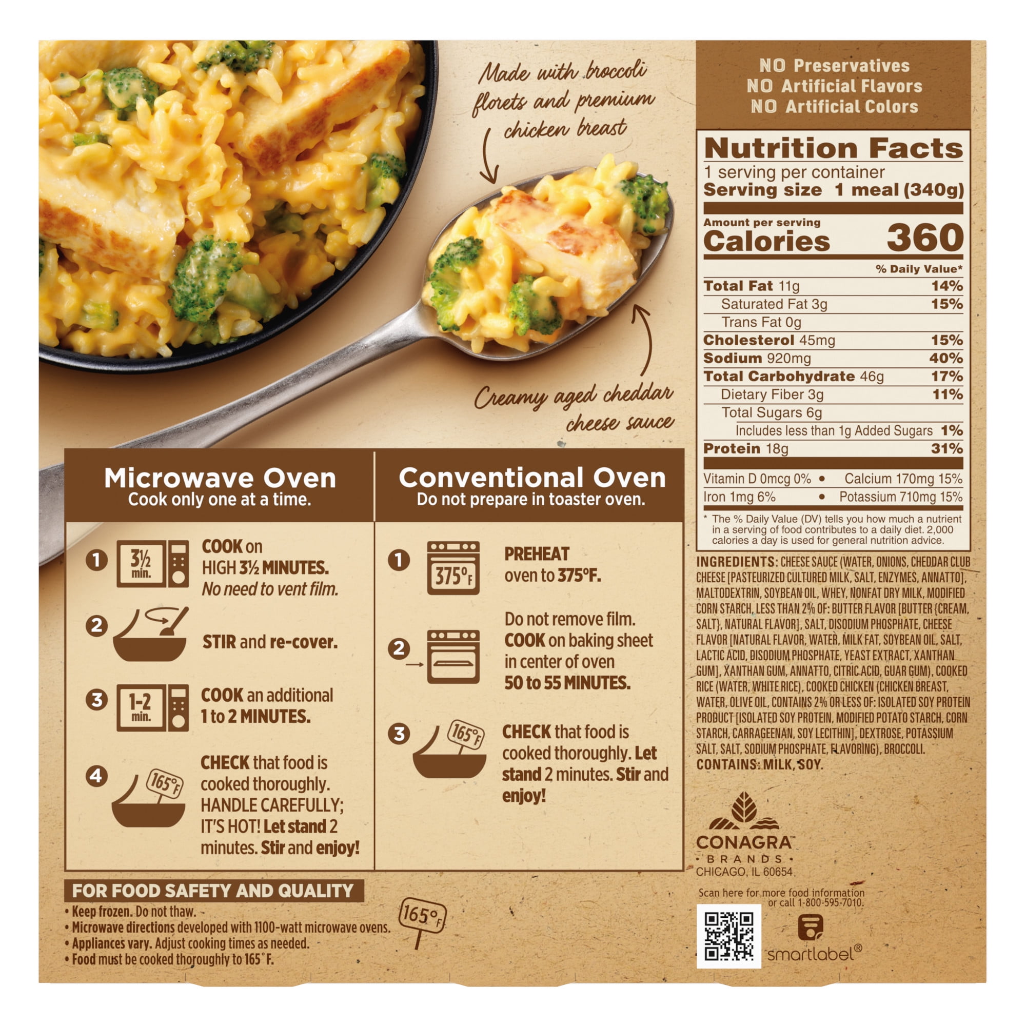 Marie Callender's Aged Cheddar Cheesy Chicken and Rice, Frozen Meal, 12 oz. Bowl