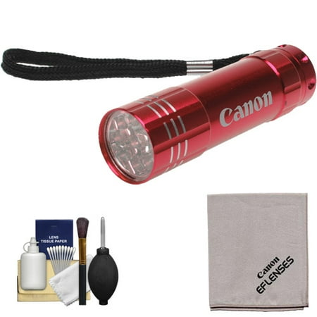 Canon 9 LED Push Button Flashlight (Red) with Canon Cloth Cleaning Kit for EOS 6D, 70D, 7D, 5DS, 5D Mark II III, Rebel T5, T5i, T6i, T6s, SL1 DSLR Camera Canon 9 LED Push Button Flashlight (Red) with Canon Cloth Cleaning Kit for EOS 6D, 70D, 7D, 5DS, 5D Mark II III, Rebel T5, T5i, T6i, T6s, SL1 DSLR Camera