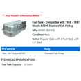 thumbnail image 2 of Fuel Tank - Compatible with 1986 - 1987 Mazda B2000 Standard Cab Pickup, 2 of 2