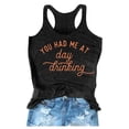 thumbnail image 4 of Rggeeun Women Tank Tops Letter Printed Round Neck Elastic Loose Fit Soft Breathable for Summer Everyday Use Delicate Sleeveless,Orange,M, 4 of 4
