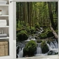 thumbnail image 6 of Orinice Nature Shower Curtain Waterfall Stream Forest Natural Landscape Green Trees Jungle Mossy Rocks Themed Scenery Bathroom Decor Curtain Set with Hook 69x72, 6 of 7
