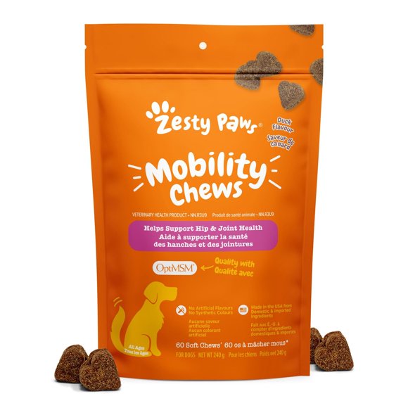 Zesty Paws Mobility Duck Daily Soft Chews Dog Supplement