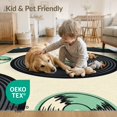 thumbnail image 4 of ODIKA 8'x10' Washable Area Rug Record Retro Vintage Music Spinning Grooves Concentric Disc Vinyl Cd Playful for King Size Bedroom Under Bed, Master Suite, Non-Shedding, Easy Care, 4 of 7
