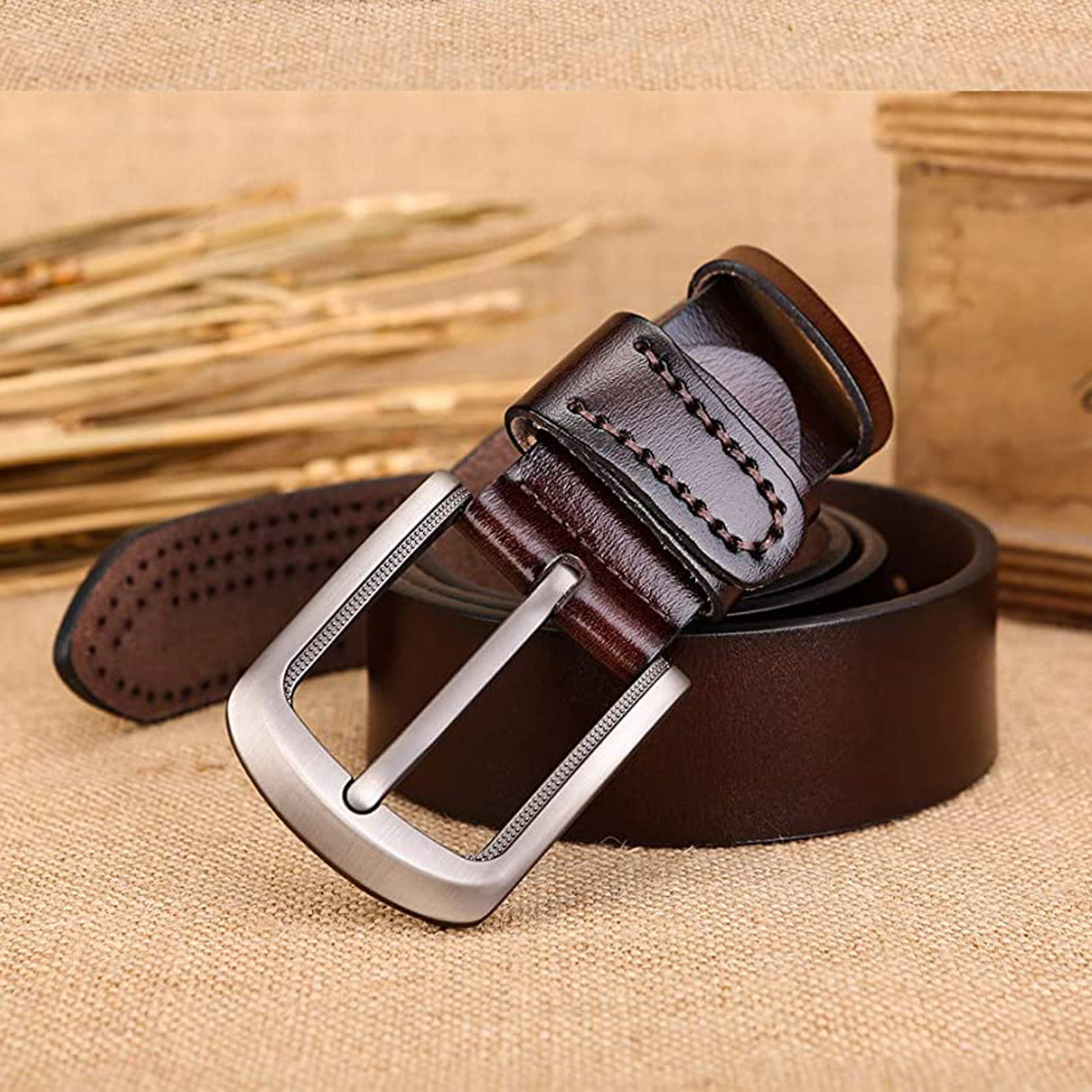 New Mens Womens White Stitched Reptile Skin Genuine Leather Pin Buckle Belts 