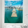 thumbnail image 1 of Chicago Skyline Tapestry, Aerial Panorama of Navy Pier Marine Metropolis Big City Silhouette View, Fabric Wall Hanging Decor for Bedroom Living Room Dorm, 5 Sizes, Multicolor, by Ambesonne, 1 of 1