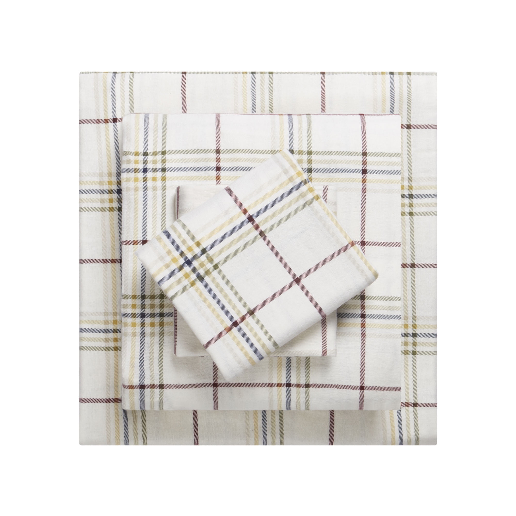 Mainstays 4-Piece Moncton Plaid Flannel Sheet Set, Queen