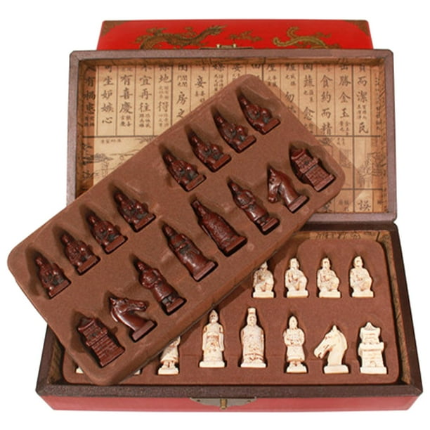 Qin Figures International Chess Set Deluxe hecho clásico portátil piezas de ajedrez para coleccionable torneo novedad regalos viaje , PEQUEÑA pequeña Hugo Ajedrez de entretenimiento