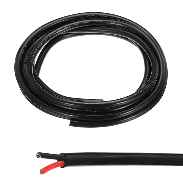 Cable eléctrico de 14 AWG de 2 conductores de 3 metros, cable de alimentación de cobre estañado, cable de extensión flexible