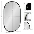 thumbnail image 2 of Kate and Laurel Caskill Modern Capsule Mirror, 22 x 34, Black, Rounded Rectangular Narrow Mirror for Wall, 2 of 8