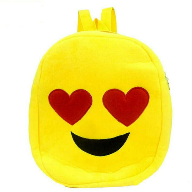 Marty Fielding Daytime Danger Plush Emoji Backpack with School Supplies in Pouch - Heart Eyes -  Walmart.com