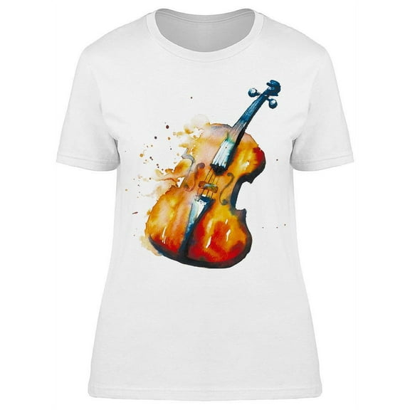 Watercolor Violin T-Shirt Women -Image by Shutterstock, Female Small