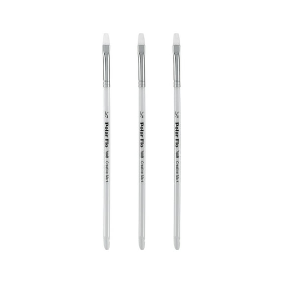 Creative Mark Polar Flo Professional Watercolor Brushes - Aquarelle 1/4" - 3 Pack - Short Handle, Nickel-Plated Seamless Brass Ferrule - Art Paint Brushes for Acrylic Painting, Watercolor, Gouache, an