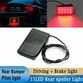 thumbnail image 2 of 15 LED Car Rear Bumper Flash Lights Rear Diffuser Spoiler Driving For Benz W205 C200 For Honda Civic, 2 of 7