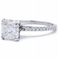 thumbnail image 4 of HeartsAndYou 1.3ct Asscher Moissanite Engagement Ring for Women Round Accent Solitaire 18k White Gold Over Silver, 4 of 9
