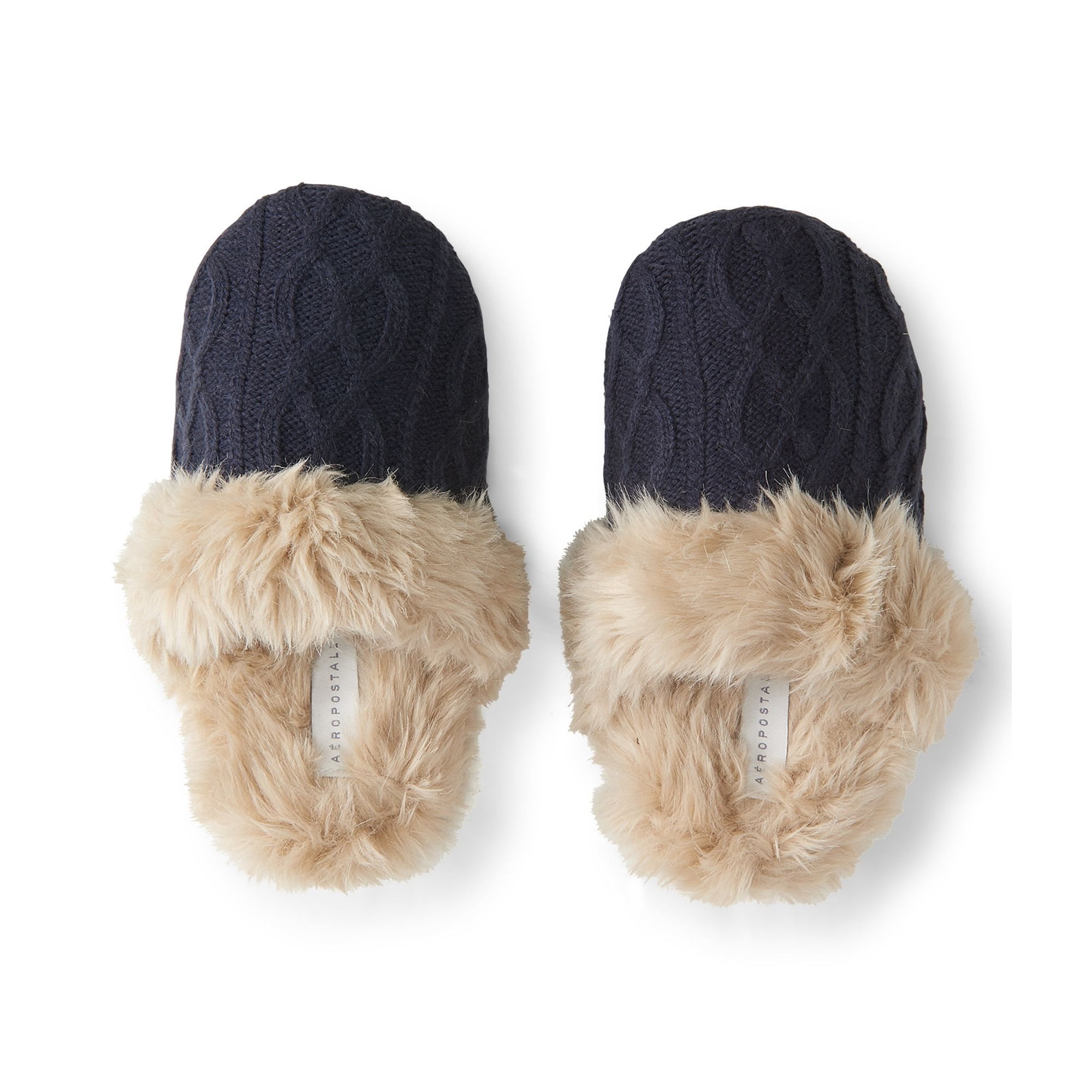 Aeropostale Womens Knit Comfort Slippers, Blue, S