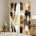 thumbnail image 3 of Feelyou Brown Cat Blackout Curtains Set of 2 (52x84 Each), Cute Animal Window Curtains, 3 of 6