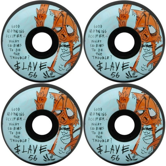SLAVE Skateboard Wheels NITE OWL BLACK 56MM 99A