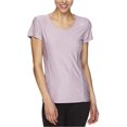 thumbnail image 1 of Reebok Womens Reversed Marled Basic T-Shirt, Purple, X-Small, 1 of 3
