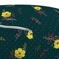 thumbnail image 2 of Floral Pouf Cover with Zipper, Nature Style Spring Blooms on a Backdrop of Polka Dots Retro Feels, Soft Decorative Fabric Unstuffed Case, 30" W X 17.3" L, Hunter Green and Yellow, by Ambesonne, 2 of 3