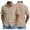 Khaki, variant on Eltusu Men's Cotton Shirts, Comfort Lapel Collar Summer Button Up Short Sleeve Shirts with Pockets Light Blue Size 2XL