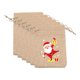 thumbnail image 2 of 6 bolsas de arpillera con cordón con diseño navideño, reutilizables, de 14 x 10 cm Papa Noel, 2 of 7