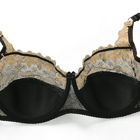 

CAICJ98 Plus Size Lingerie Full Coverage Bra for Women Flexible Underwire Bras for Women Everyday Bras for Women Gold 100