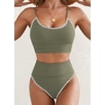 thumbnail image 4 of Conjunto de bikini Herseas 2025 para mujer, cintura alta, verde, talla S 4-6, 4 of 5