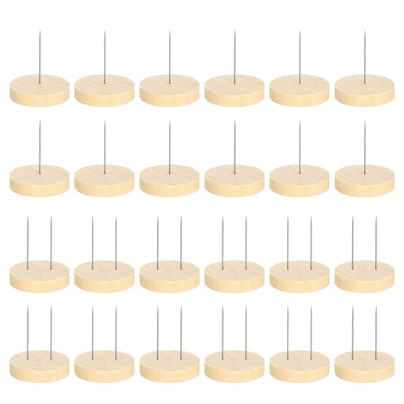COOLHOOD 24 Pcs/Set Crochet Dolls Stand Dolls Stand Double-Needle Wood Display Stand Action Figure Stand for Display