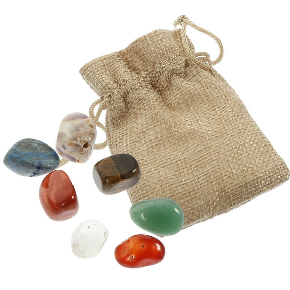 Crystal Stone Set Daily Use Energy Stones Storage Garment Bag Gemstones for Craft Natural