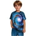 thumbnail image 5 of Galaxies Unisex T-Shirt Girls 3D Print Crew Neck Graphic Tees Short Sleeve Summer Starry Sky T Shirts Blue， 5 Years, 5 of 7