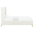 thumbnail image 3 of Montez Upholstered Linen Full Size Wingack Platform Bed, Light Beige, 3 of 7